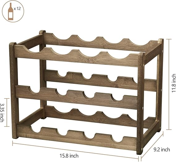 Bamboo Wine Rack, Sturdy and Durable Wine Storage