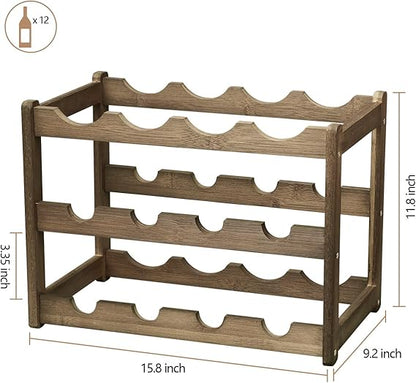 Bamboo Wine Rack, Sturdy and Durable Wine Storage