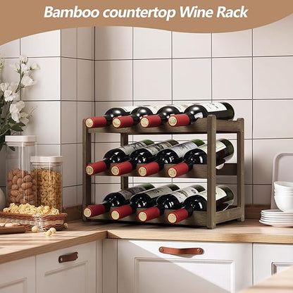 Bamboo Wine Rack, Sturdy and Durable Wine Storage